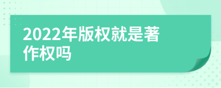 2022年版权就是著作权吗