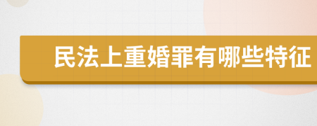 民法上重婚罪有哪些特征