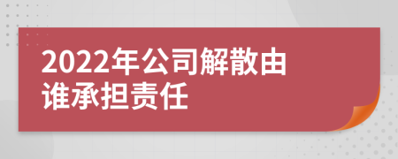 2022年公司解散由谁承担责任