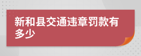 新和县交通违章罚款有多少