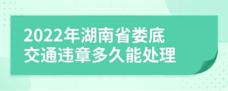 2022年湖南省娄底交通违章多久能处理
