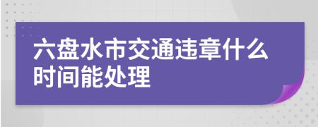 六盘水市交通违章什么时间能处理