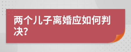 两个儿子离婚应如何判决？