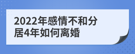 2022年感情不和分居4年如何离婚