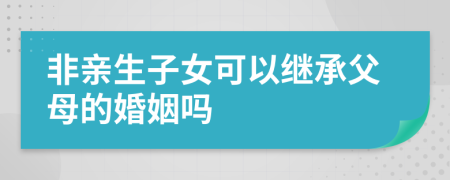 非亲生子女可以继承父母的婚姻吗