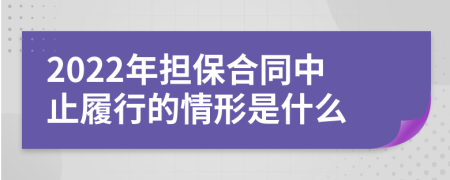 2022年担保合同中止履行的情形是什么