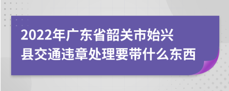 2022年广东省韶关市始兴县交通违章处理要带什么东西