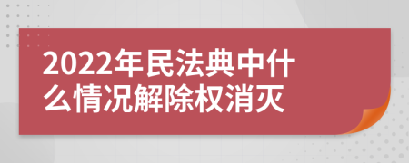 2022年民法典中什么情况解除权消灭