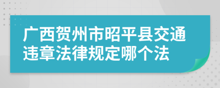 广西贺州市昭平县交通违章法律规定哪个法