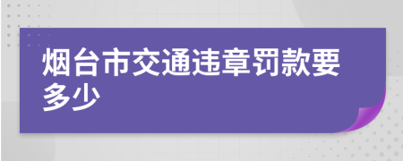 烟台市交通违章罚款要多少