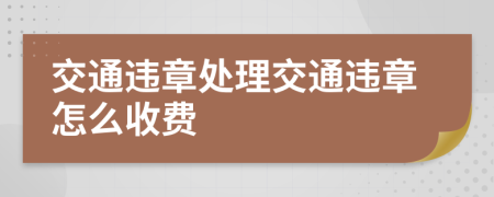 交通违章处理交通违章怎么收费