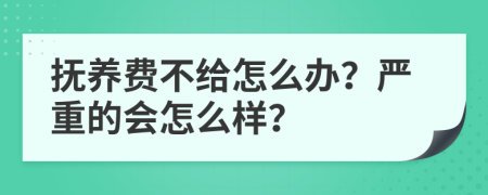 抚养费不给怎么办？严重的会怎么样？