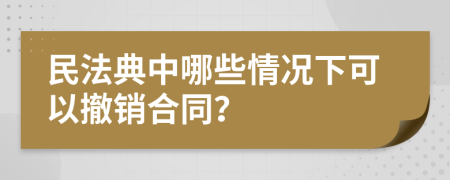 民法典中哪些情况下可以撤销合同？