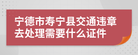 宁德市寿宁县交通违章去处理需要什么证件
