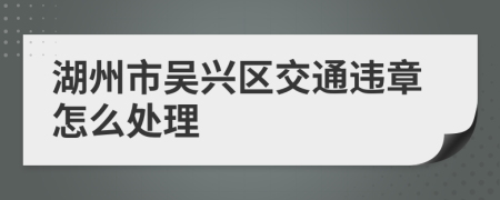 湖州市吴兴区交通违章怎么处理