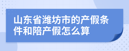 山东省潍坊市的产假条件和陪产假怎么算