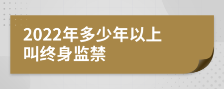 2022年多少年以上叫终身监禁