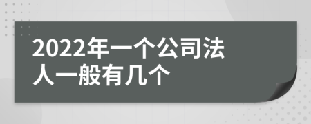 2022年一个公司法人一般有几个