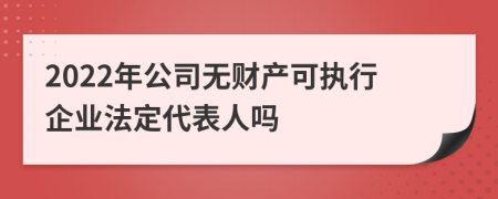 2022年公司无财产可执行企业法定代表人吗