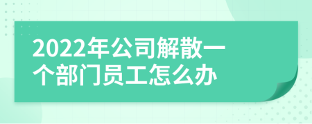 2022年公司解散一个部门员工怎么办