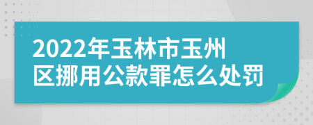 2022年玉林市玉州区挪用公款罪怎么处罚