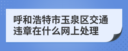 呼和浩特市玉泉区交通违章在什么网上处理