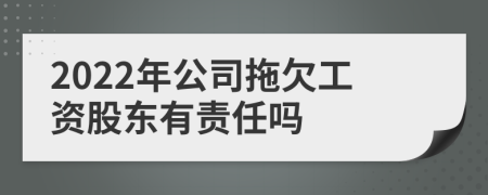 2022年公司拖欠工资股东有责任吗