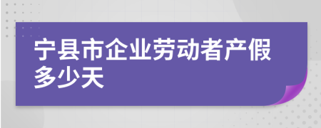 宁县市企业劳动者产假多少天