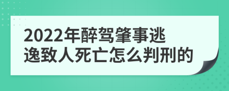 2022年醉驾肇事逃逸致人死亡怎么判刑的