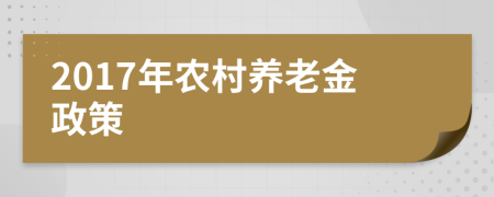 2017年农村养老金政策