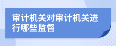 审计机关对审计机关进行哪些监督