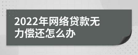 2022年网络贷款无力偿还怎么办