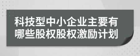 科技型中小企业主要有哪些股权股权激励计划