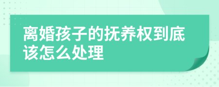 离婚孩子的抚养权到底该怎么处理