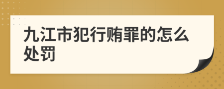 九江市犯行贿罪的怎么处罚