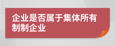 企业是否属于集体所有制制企业