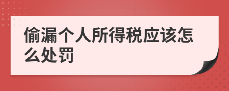 偷漏个人所得税应该怎么处罚