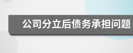 公司分立后债务承担问题