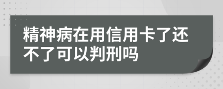 精神病在用信用卡了还不了可以判刑吗