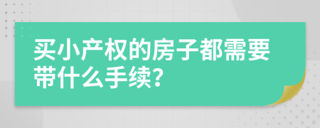 买小产权的房子都需要带什么手续？