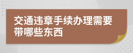 交通违章手续办理需要带哪些东西