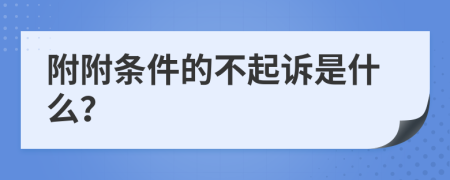 附附条件的不起诉是什么？