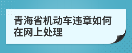 青海省机动车违章如何在网上处理