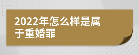 2022年怎么样是属于重婚罪