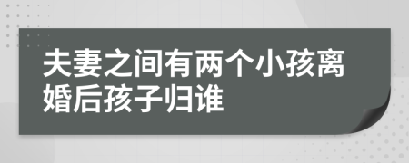 夫妻之间有两个小孩离婚后孩子归谁