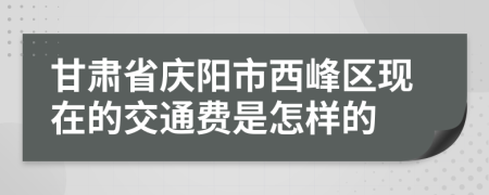 甘肃省庆阳市西峰区现在的交通费是怎样的