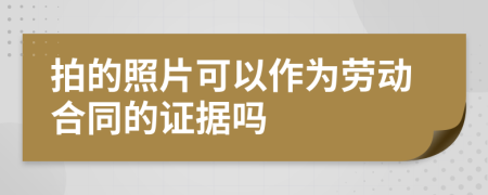 拍的照片可以作为劳动合同的证据吗