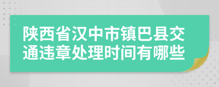 陕西省汉中市镇巴县交通违章处理时间有哪些