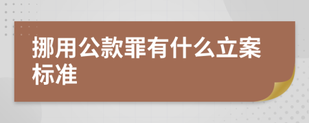 挪用公款罪有什么立案标准