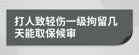 打人致轻伤一级拘留几天能取保候审